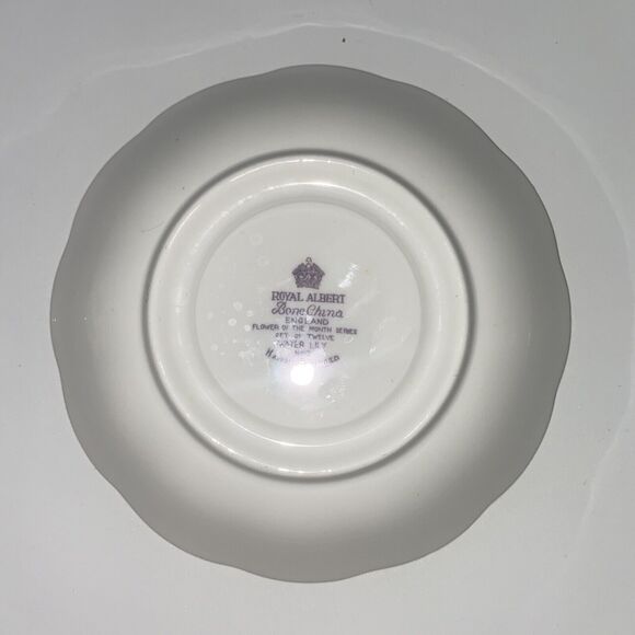 Royal Albert Flower of the Month Water Lily No. 7 Bone China Cup & Saucer Set - Picture 5 of 11